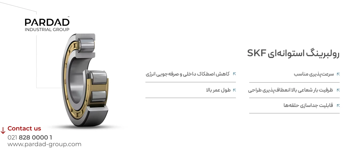 اینفوگرافیک رولبرینگ استوانه‌ای skf